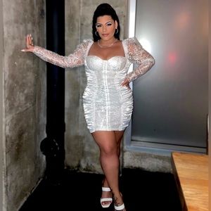 White Satin Mini Dress